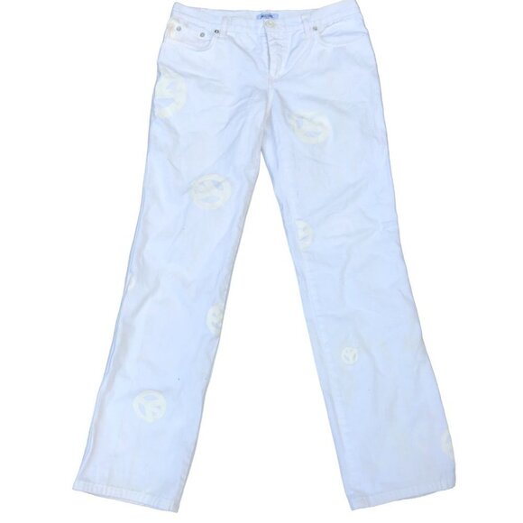 Vintage Moschino Reflective Peace Jeans Size 30 White - Picture 3 of 10